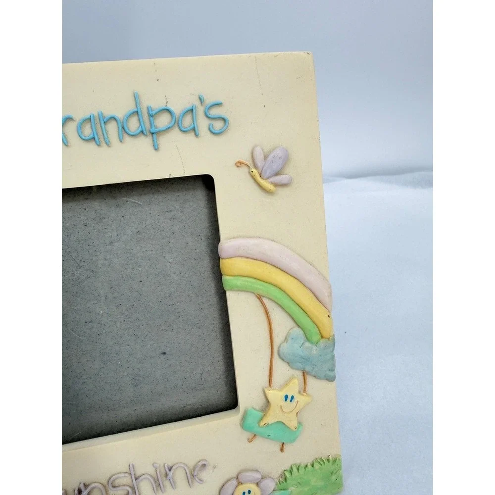 Russ Berrie Picture Frame Grandma & Grandpa Ray of Sunshine Teddy Bear Sun Cute